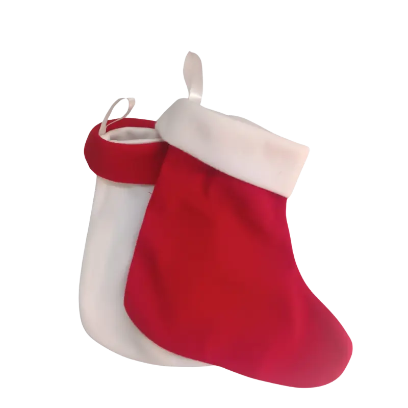 Santa Sock Small green&White Small Santa Socks – Customizable Christmas Socks - Image 1