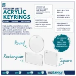 Acrylic Keyring Blanks -Sublimation Ready