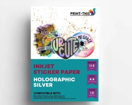 Clear Holographic Five Pointed Star Inkjet Sticker Paper A4 – Transparent Vinyl – 5 Sheet Pack