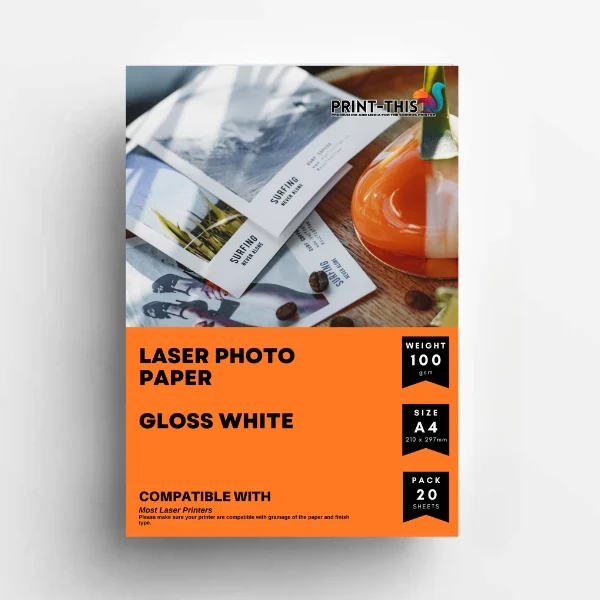 100gsm Semi-Gloss Laser Photo Paper – A4