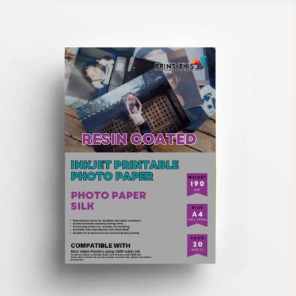 190gsm Resin Coated (RC) Silk Photo Paper - A4 (20 Sheets)