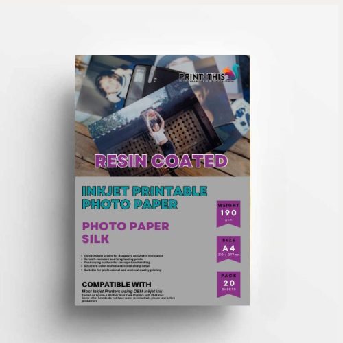 190gsm Resin Coated (RC) Silk Photo Paper - A4 (20 Sheets)