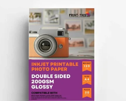 200gsm Double-Sided Gloss Photo Paper | A4 Inkjet | 50 Pack