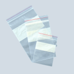 White Writable Panel Zipper Bags