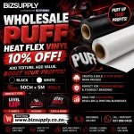 3D Puff Heat Flex Vinyl Bulk Deal - 5m Premium Rolls