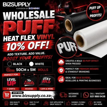 3D Puff Heat Flex Vinyl Bulk Deal - 5m Premium Rolls