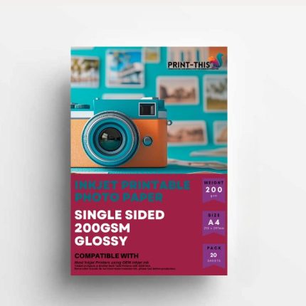 200gsm High-Gloss Photo Paper | Single Side | 20 Sheet Pack